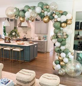 119pcs Retro Bean Green Balloon Kits