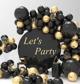 Black Gold and White Balloon Chain Set - 副本