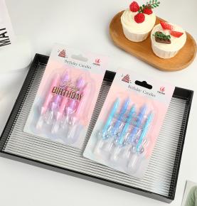 Birthday candles customized wholesale diamond base birthday candle set ins colored paraffin birthday party decoration